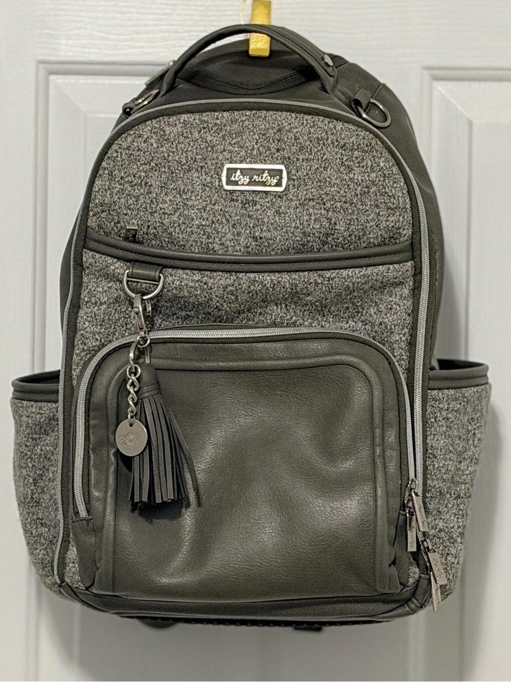 Itzy Ritzy Boss Plus Large Diaper Bag Backpack Grayson + Changing Pad